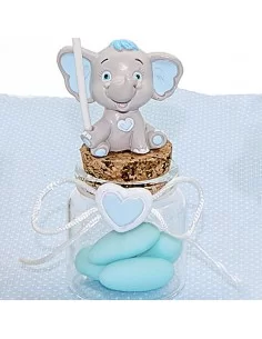 Vasetti Vetro per Confetti Nascita e Battesimo Bimbo con Elefantino