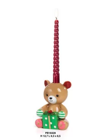 Portacandele orsetto decoro natalizio - Bomboniere Shop Store