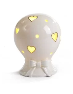 palloncino con luce led in porcellana bianca bomboniere - Bomboniere Shop Store