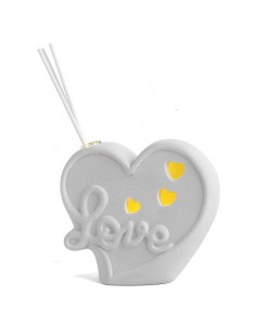 profumatori per ambiente in ceramica con luce led cuore love - Bomboniere Shop Store
