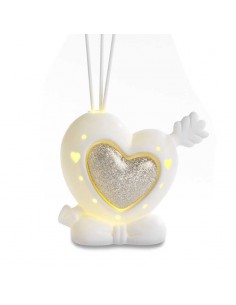 profumatori per casa a forma di cuore in porcellana con luce led - Bomboniere Shop Store
