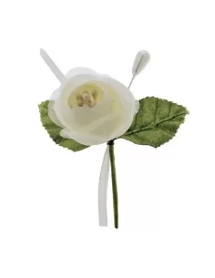 fiori per confezionare bomboniere rametto in tessuto crema