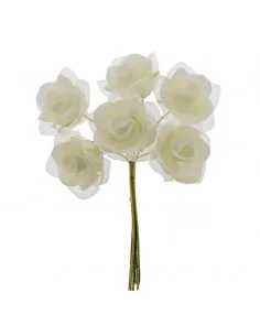 fiore rosellina per confezioni bomboniere colore avorio