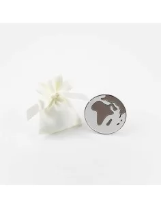clip con magnete mondo bianco e beige - Bomboniere Shop Store